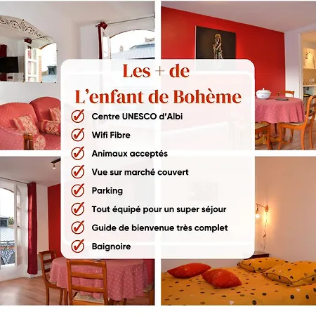 شقة L'enfant De Boheme D'albi - Centre Unesco - 200m Cathedrale - Parking - Animaux Acceptes *